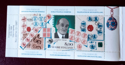Finlanda 1988 bijuterie,Expoziție, mărci poștale carnet neștampilat foto