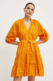 Morgan rochie din bumbac RFLAM culoarea portocaliu, mini, drept, RFLAM