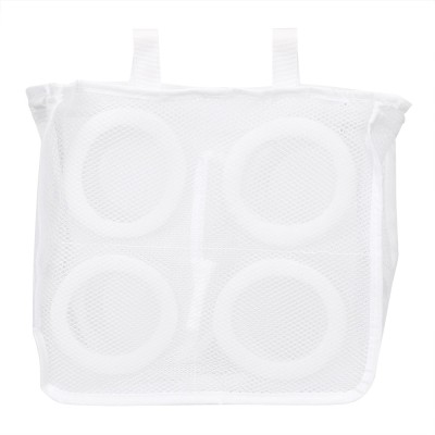 Sac pentru spalat incaltamintea, curele pentru agatat, protectie incaltaminte, alb foto