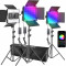 Kit 3 Panouri Neewer RGB,530 LED,trepiezi 200 cm inclusi,geanta transport