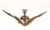 Statueta Bronz Nud Erotica, Arta Sculptura, 25cm, Soclu Marmura, Lucrata Manual