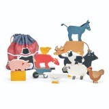 Animale domestice din lemn, Tender Leaf Toys, 13 piese