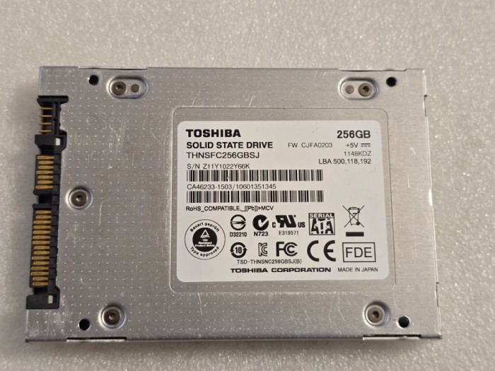 Solid-State Drive (SSD) Toshiba 256GB 2.5&quot; SATA - teste reale