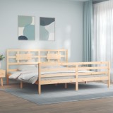 Cadru de pat cu tăblie Super King Size, lemn masiv
