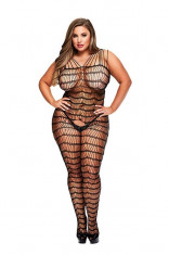 CRISS CROSS CROTCHLESS BODYSTOCKING BAC5002BLK - QS foto