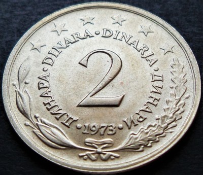 Moneda 2 DINARI / DINARA - RSF YUGOSLAVIA, anul 1973 *cod 2212 = A.UNC foto