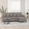 vidaXL Canapea cu 3 locuri și taburet, taupe, 180 cm, material textil 3201096