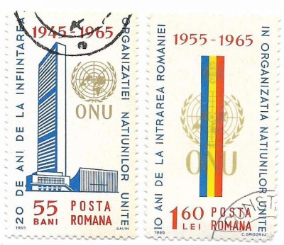 Romania (216b) - O.N.U., 1965 - serie obliterata foto