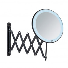 Oglinda cosmetica extensibila, Wenko, Barona, 20 x 34 x 55 cm, inox/plastic, negru/alb