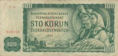 CEHOSLOVACIA 100 korun 1961 VF!!! foto