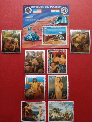 PARAGUAY, SPACE/RUBENS - COLIȚĂ + SERIE COMPLETĂ MNH foto