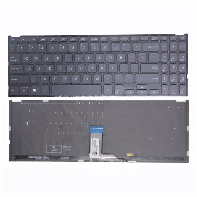 Tastatura Laptop, Asus, VivoBook 15 P1504D, P1504DA, P1504F, P1504FA, P1504J, P1504JA, P1504U, P1504UA, iluminata, neagra, layout US foto