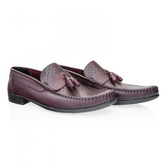 Pantofi barbati Caspian din piele naturala Cas-690-L BORDO