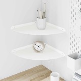 vidaXL Raft suspendat cu raft cu depozitare 2 pcs Alb 30 x 30 x 2 cm 8004120