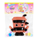 Jucarie antistres squishy, flippy, model ninja, cu revenire lenta, din tpr, 12 x 11 x 3 cm, multicolor