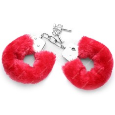 Catuse cu Plus Loving Joy "Furry Hand Cuffs"Rosu##