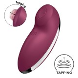 Vibrator Clitoridian Tap&amp;Climax 2, Silicon, USB, Rosu, 11 cm