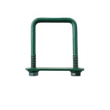 Brida prindere panou gard verde cu placuta si piulite pentru stalp 50x50 mm