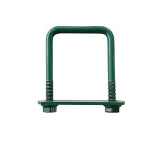 Brida prindere panou gard verde cu placuta si piulite pentru stalp 30x30 mm