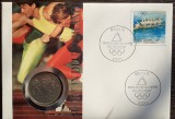 GERMANIA DEMOCRATA - FDC SI MONEDA UNC 10 MARK 1988, 40 ANI DE SPORT IN DDR