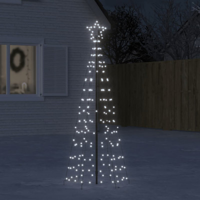 vidaXL Lumină brad de Crăciun cu țăruși 220 LED-uri, alb rece, 180 cm foto