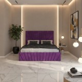 Pat Tapitat Leon Mov Catifea Premium ⭐Materiale de calitate