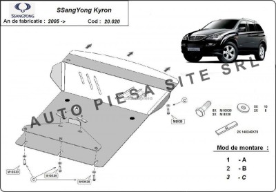 Scut metalic motor SsangYong Kyron fabricat incepand cu 2005 APS-20,020 foto