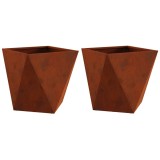 vidaXL Jardinieră 2 pcs Ruginit 40 x 40 x 40 cm 883835