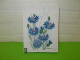 PLACA din ceramica JIE GANTOFTA decor floral ALBASTRELE , design A. Nietosvuori