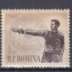 ROMANIA 1955 LP 393 CAMPIONATELE EUROPENE DE TIR MNH