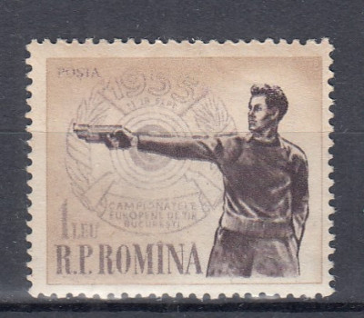 ROMANIA 1955 LP 393 CAMPIONATELE EUROPENE DE TIR MNH foto