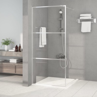 vidaXL Paravan duș walk-in argintiu 90x195 cm sticlă ESG transparentă foto