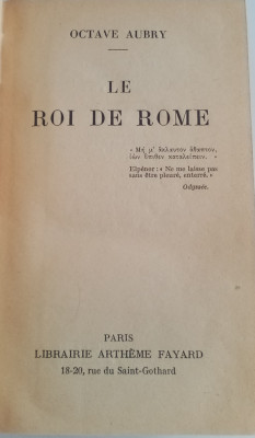 Le roi de Rome - OCTAVE AUBRY Paris 1932 foto