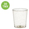 Set 30 Pahare Shot Plastic Reutilizabile, 60ml, Glitter Auriu - Petreceri, Evenimente Speciale