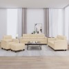 VidaXL Set de canapele cu perne, 4 piese, crem, microfibră 3202300