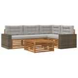 vidaXL Set de canapele de exterior 5 pcs Natural și gri deschis 3383339