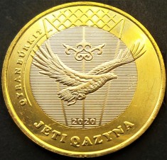 Moneda exotica bimetal 100 TENGE - KAZAHSTAN, anul 2020 *cod 3005 = Qyran B&uacute;rkit