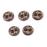 Set 10 nasturi din cocos cu 2 gauri, imprimeu flori, marime 24&quot;