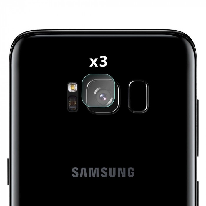 Folie de Sticla pt. Camera Foto Spate SAMSUNG Galaxy S8 Plus (3 buc)