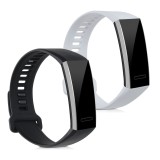 Set 2 Curele Silicon Kwmobile Compatibil Huawei Band 2 / Band 2 Pro, Alb/Negru, Curea Fitness Reglabila