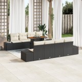 vidaXL Set de dining pentru grădină 9 piese cu perne Ratan negru și Acacia