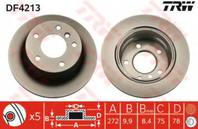 Disc frana BMW Seria 3 Compact (E36) (1994 - 2000) TRW DF4213 foto