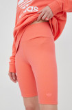 Adidas Originals pantaloni scurți Trefoil Moments HF2106 femei, culoarea roz, uni, high waist HF2106-SMTR/BRANG