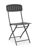 Cumpara ieftin Set 2 scaune gradina otel gri charcoal Yasmine 44x50x85h