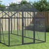 vidaXL Volieră Păsări &amp; Tarc Animale Mici, Antracit, 1.79x4x1.85m, Aluminiu Robust, pentru papagali, perusi, iepuri, găini