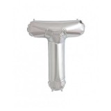 Balon Folie Litera T Argintiu - 40 cm