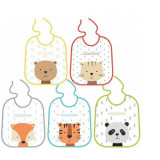 Set 5 bavete din bumbac, cu interior impermeabil, Baby Nova