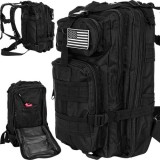 Rucsac militar de drumetie 20L negru, impermeabil, Trizand