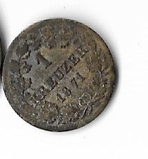 Moneda 1 kreuzer 1871 - Bayern, 0,84 g argint
