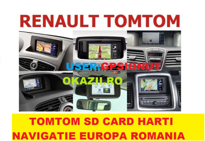 RENAULT SD Card Renault TOMTOM Carminat LIVE HARTI GPS Romania-Europa 2023